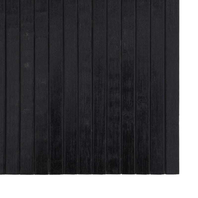 Covor dreptunghiular, negru, 60x200 cm, bambus