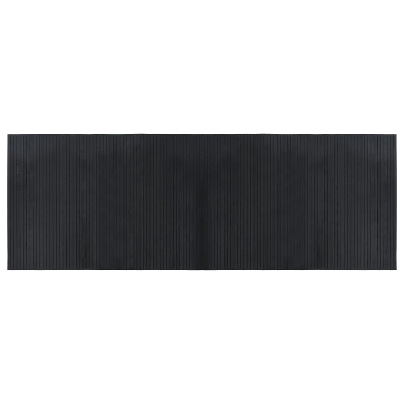 Covor dreptunghiular, negru, 70x200 cm, bambus
