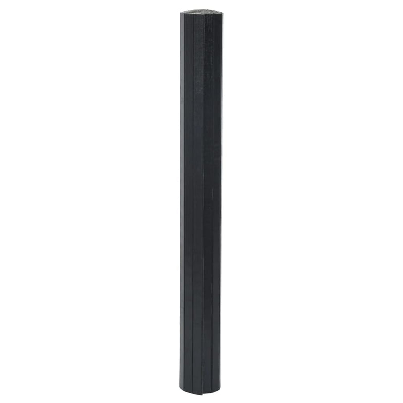 Covor dreptunghiular, negru, 70x200 cm, bambus