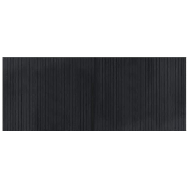 Covor dreptunghiular, negru, 80x200 cm, bambus