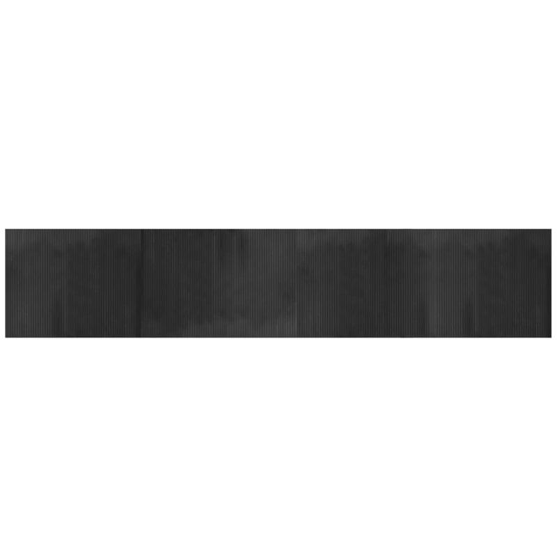 Covor dreptunghiular, gri, 80x400 cm, bambus