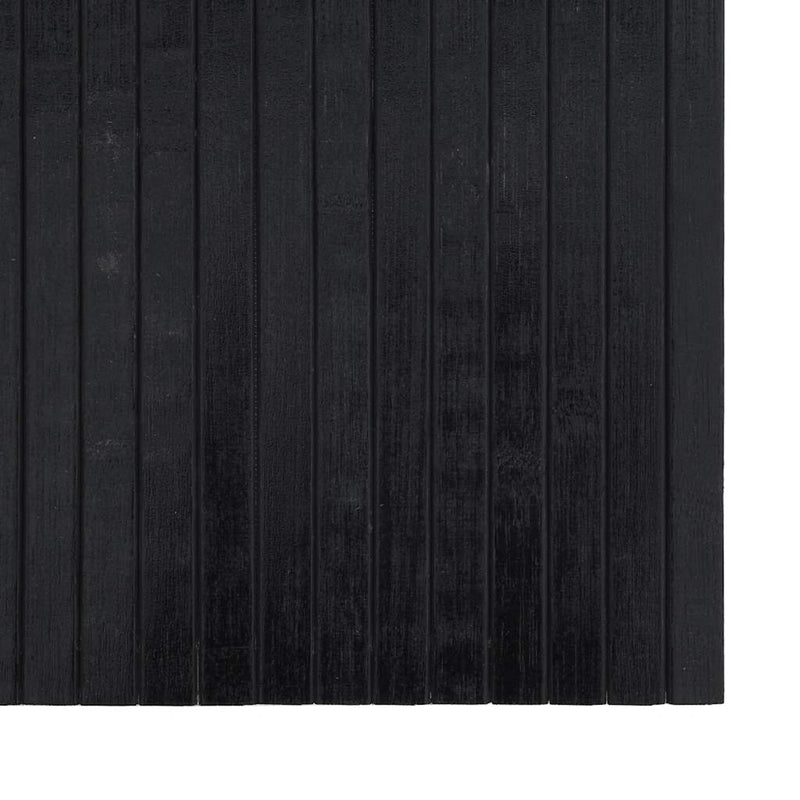 Covor dreptunghiular, negru, 100x100 cm, bambus