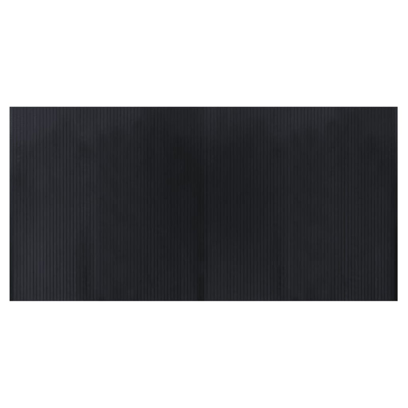 Covor dreptunghiular, negru, 100x200 cm, bambus