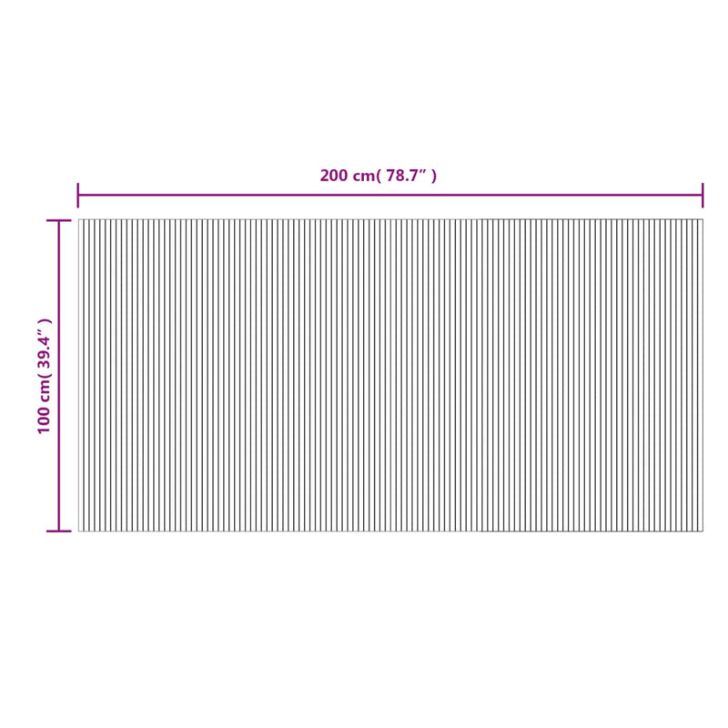 Covor dreptunghiular, natural deschis, 100x200 cm, bambus