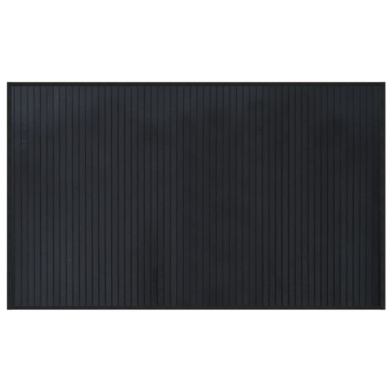 Covor dreptunghiular, negru, 60x100 cm, bambus