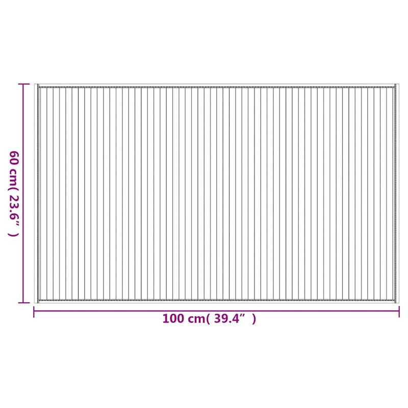 Covor dreptunghiular, maro, 60x100 cm, bambus