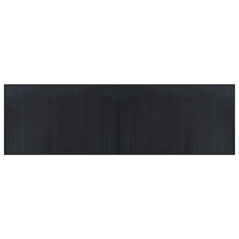 Covor dreptunghiular, negru, 60x200 cm, bambus