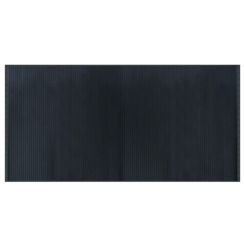 Covor dreptunghiular, gri, 100x200 cm, bambus