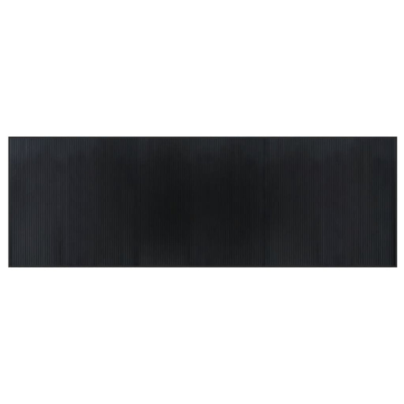 Covor dreptunghiular, negru, 100x300 cm, bambus