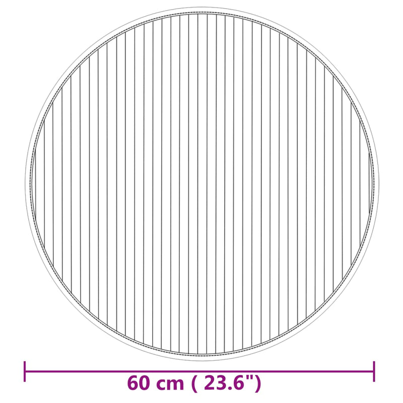 Covor rotund, natural, 60 cm, bambus