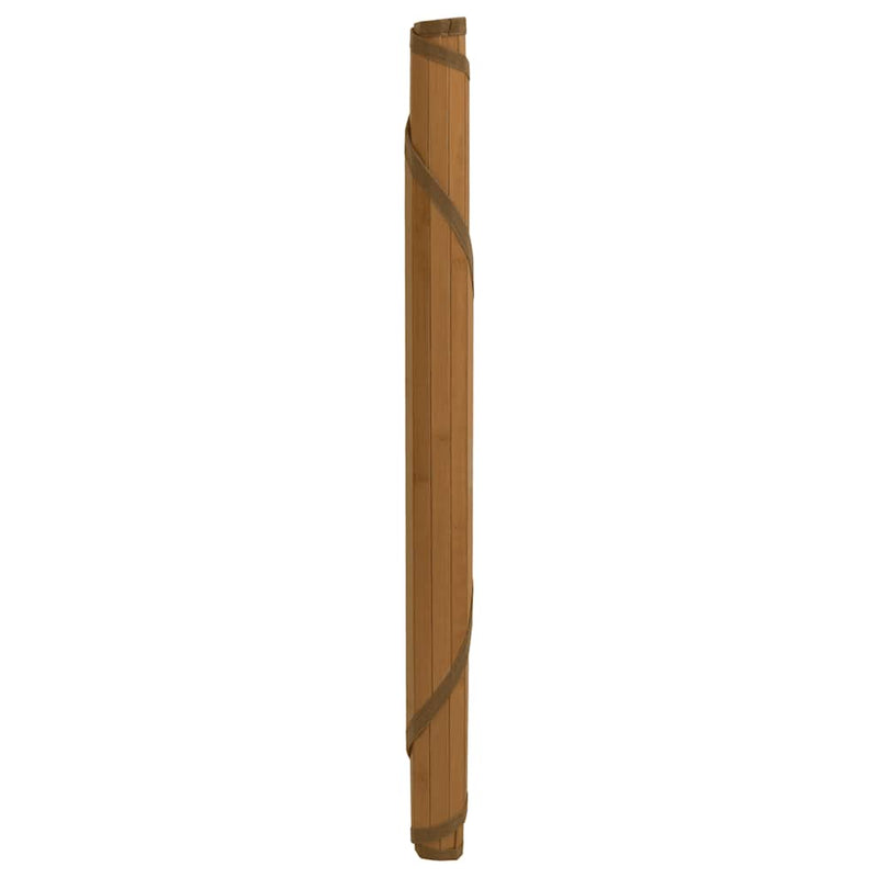 Covor rotund, maro, 60 cm, bambus
