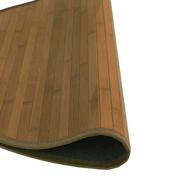 Covor rotund, maro, 60 cm, bambus
