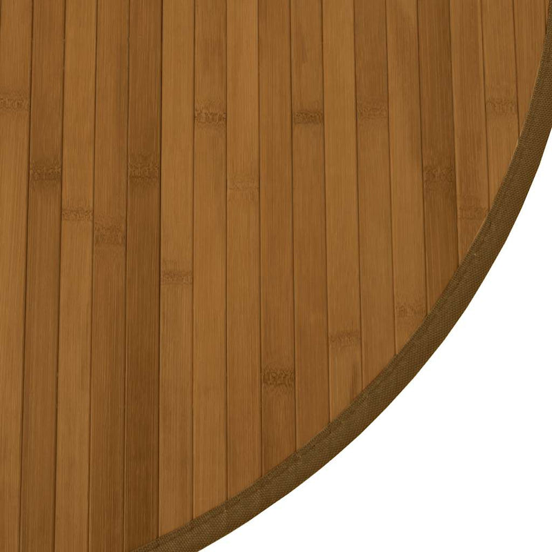 Covor rotund, maro, 60 cm, bambus