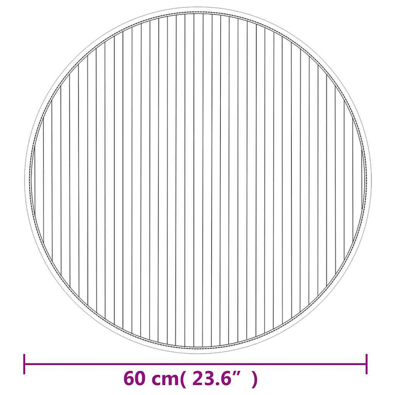 Covor rotund, maro, 60 cm, bambus