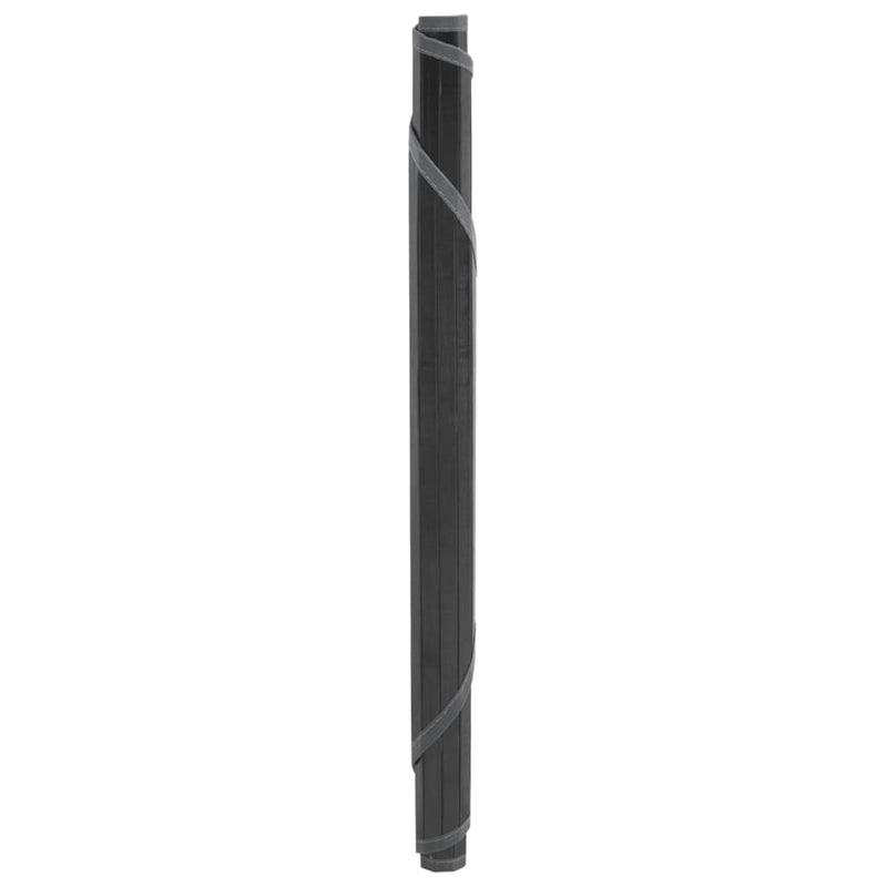 Covor rotund, gri, 60 cm, bambus
