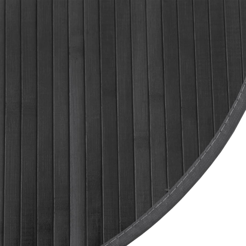 Covor rotund, gri, 60 cm, bambus