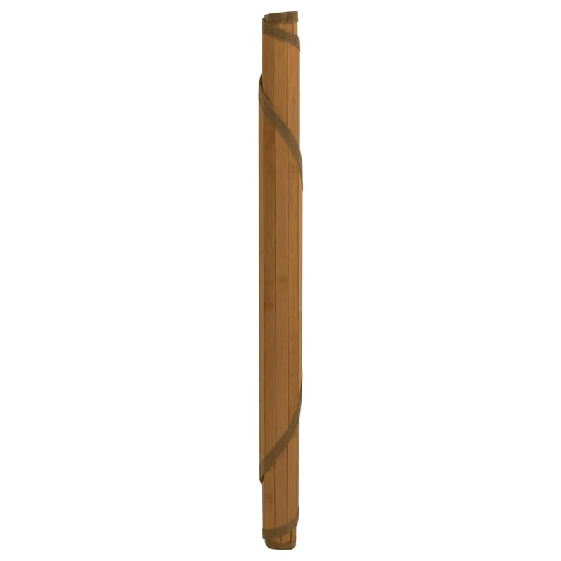 Covor rotund, maro, 80 cm, bambus