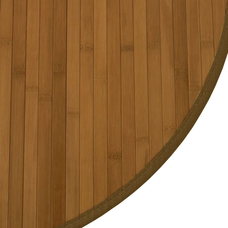 Covor rotund, maro, 80 cm, bambus