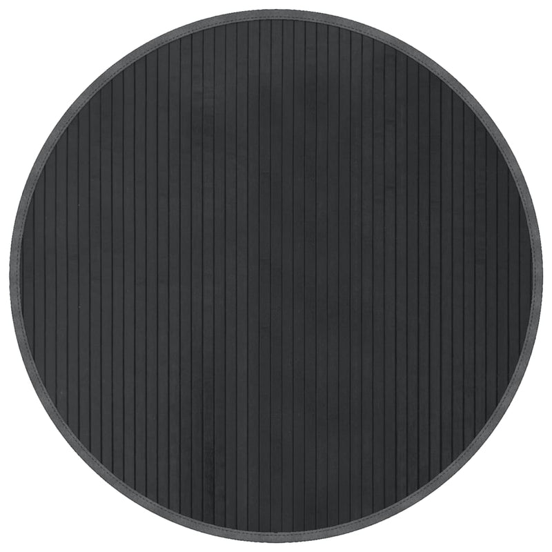 Covor rotund, gri, 80 cm, bambus
