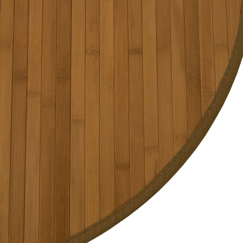 Covor rotund, maro, 100 cm, bambus