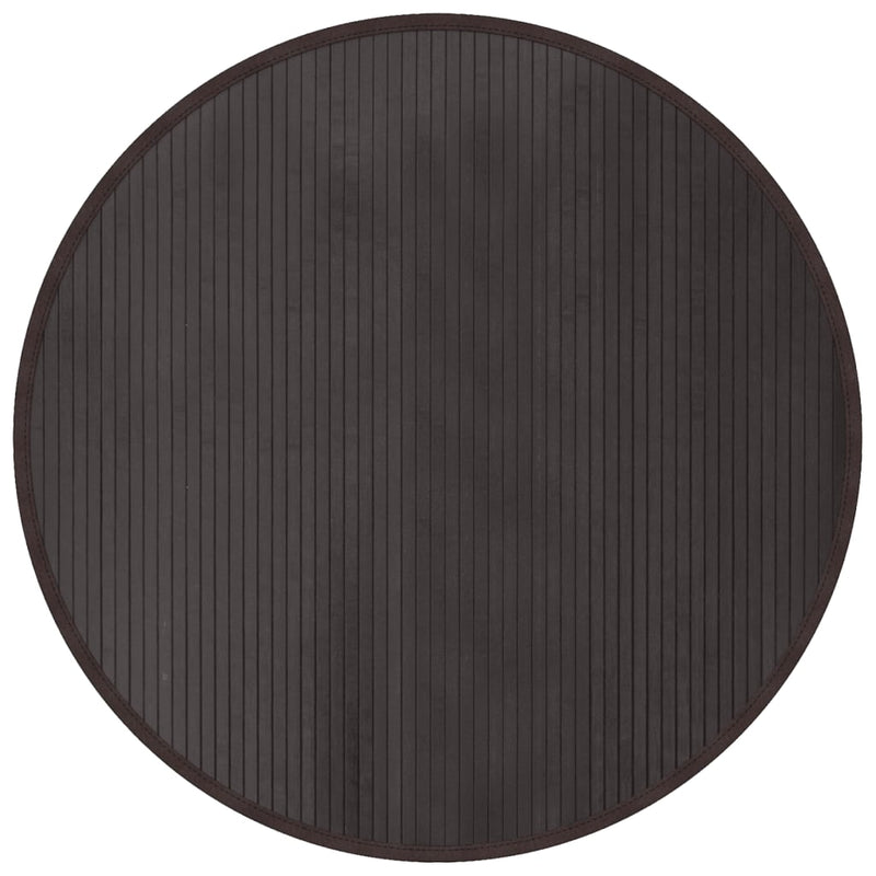 Covor rotund, maro închis, 100 cm, bambus