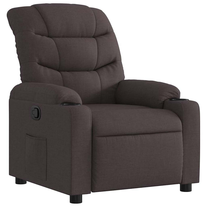 Fotoliu rabatabil, maro închis, material textil