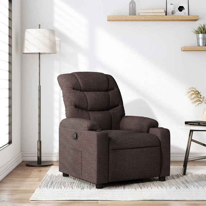Fotoliu rabatabil, maro închis, material textil