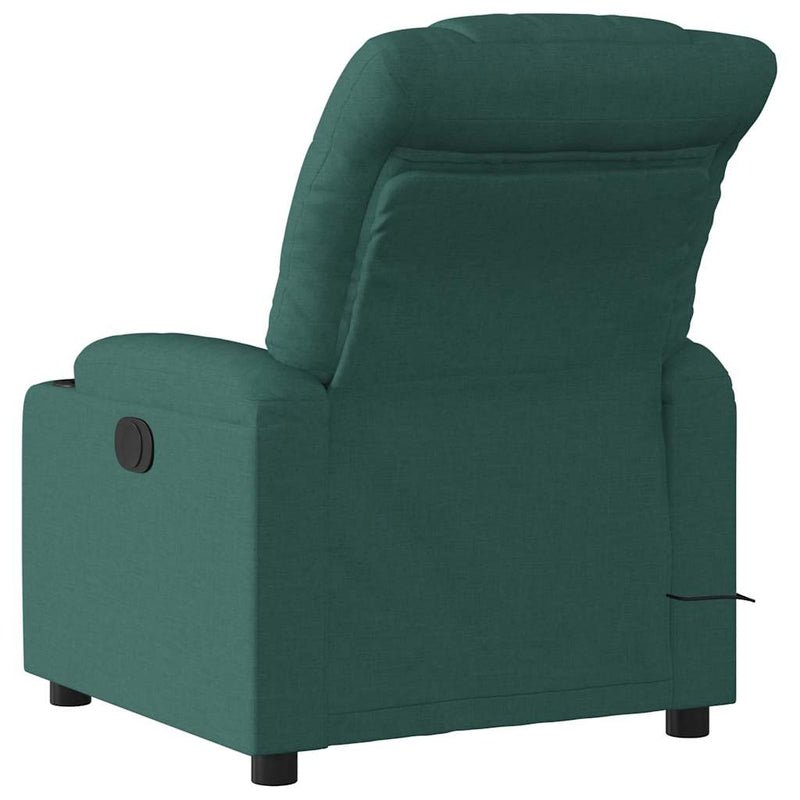 Fotoliu de masaj rabatabil, verde închis, material textil