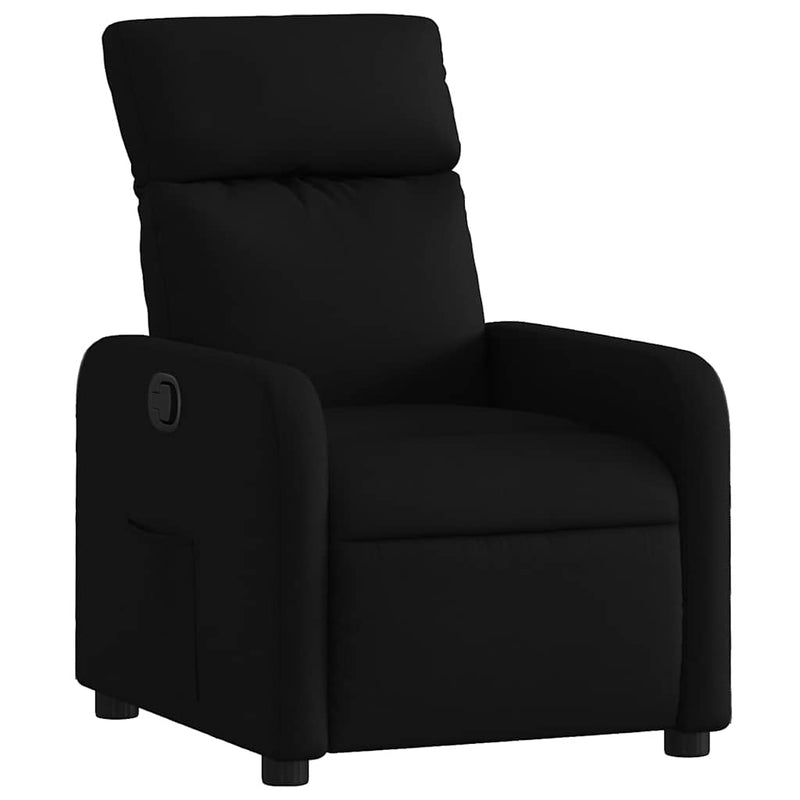 Fotoliu rabatabil, negru, material textil