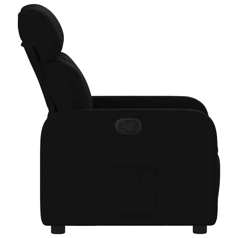 Fotoliu rabatabil, negru, material textil