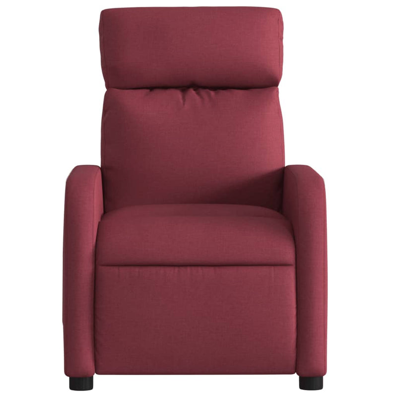 Fotoliu rabatabil, roșu vin, material textil
