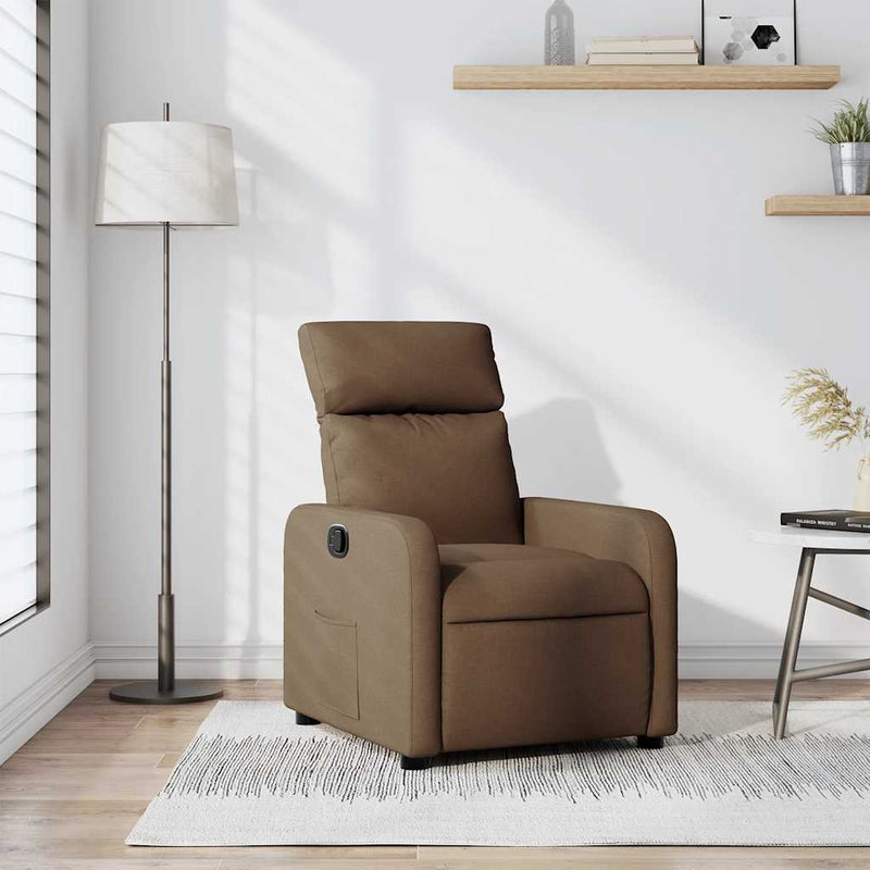 Fotoliu rabatabil, maro, material textil