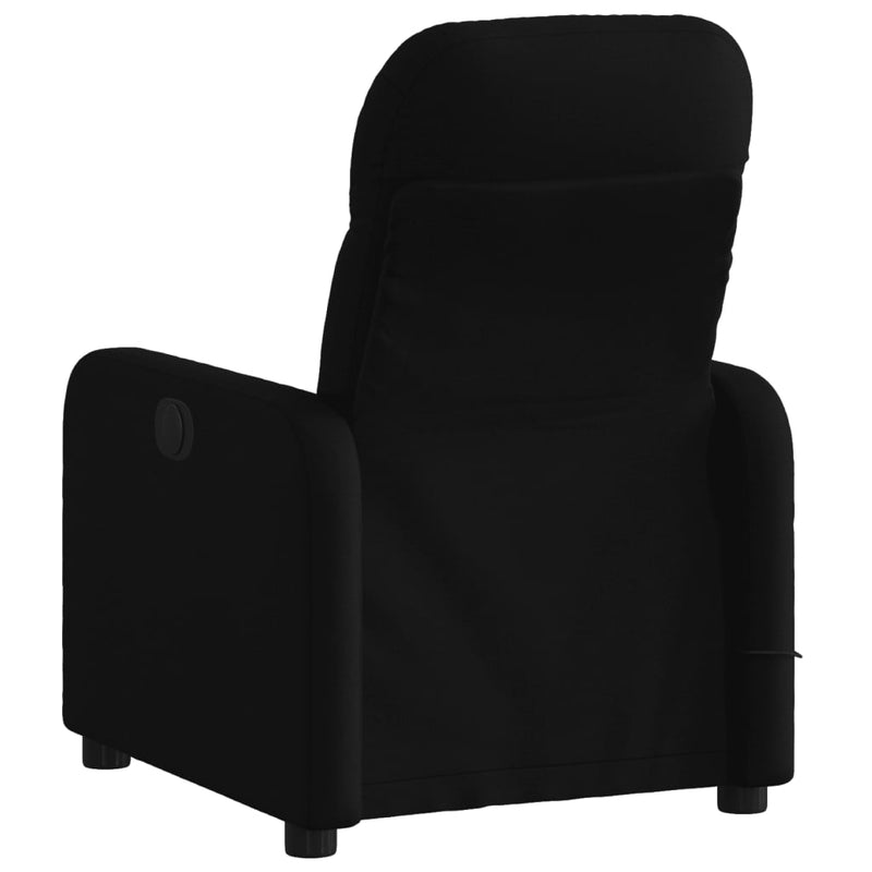 Fotoliu de masaj rabatabil, negru, material textil