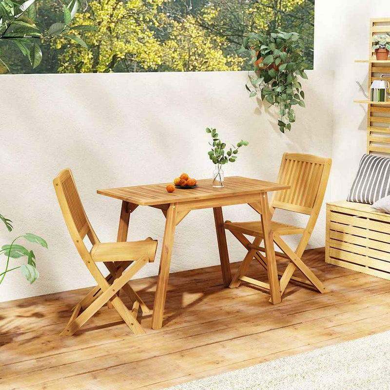 Set de balcon, 3 piese, lemn masiv de acacia