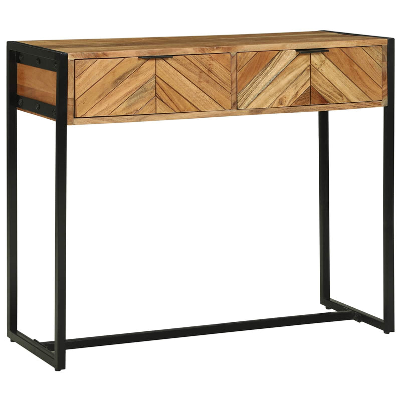 Masă de consolă Maro 90 x 35 x 75 cm Lemn Solid de Acacia