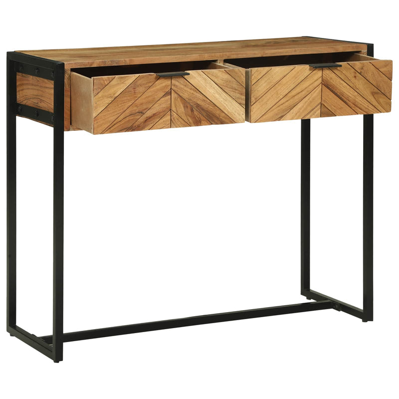 Masă de consolă Maro 90 x 35 x 75 cm Lemn Solid de Acacia
