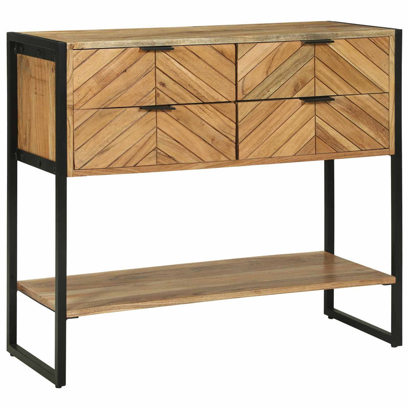 Masă de consolă Maro 90 x 35 x 80 cm Lemn Solid de Acacia