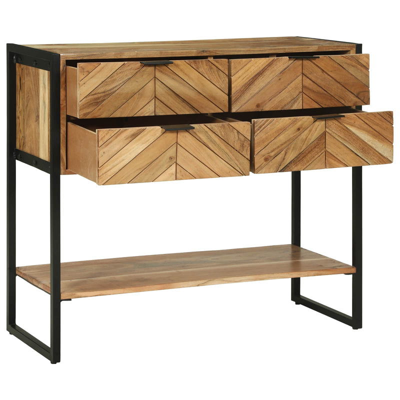 Masă de consolă Maro 90 x 35 x 80 cm Lemn Solid de Acacia