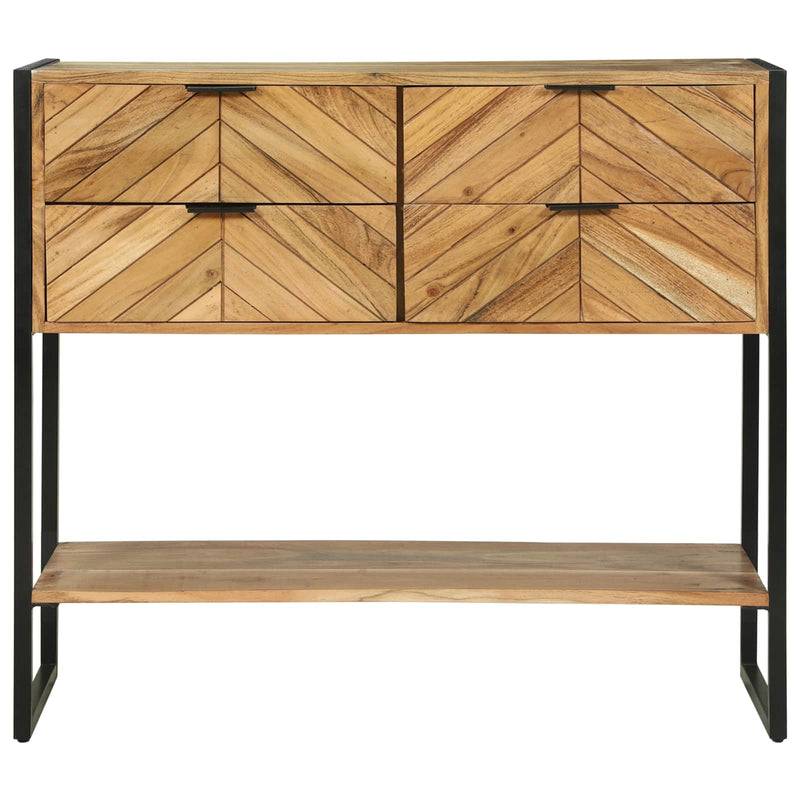 Masă de consolă Maro 90 x 35 x 80 cm Lemn Solid de Acacia