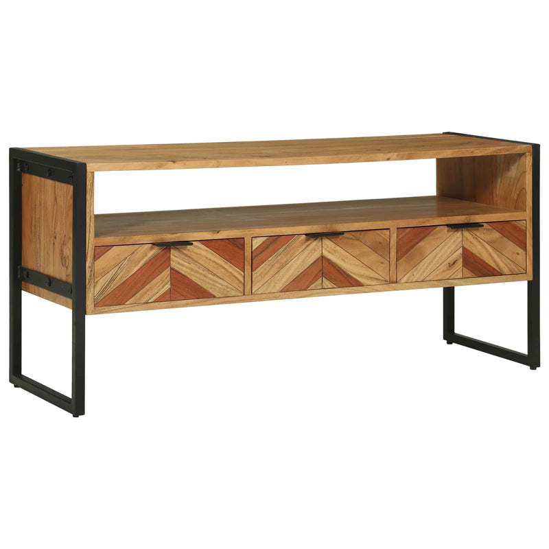 Cabinet TV cu sertar Maro 100 x 35 x 50 cm Lemn Solid de Acacia