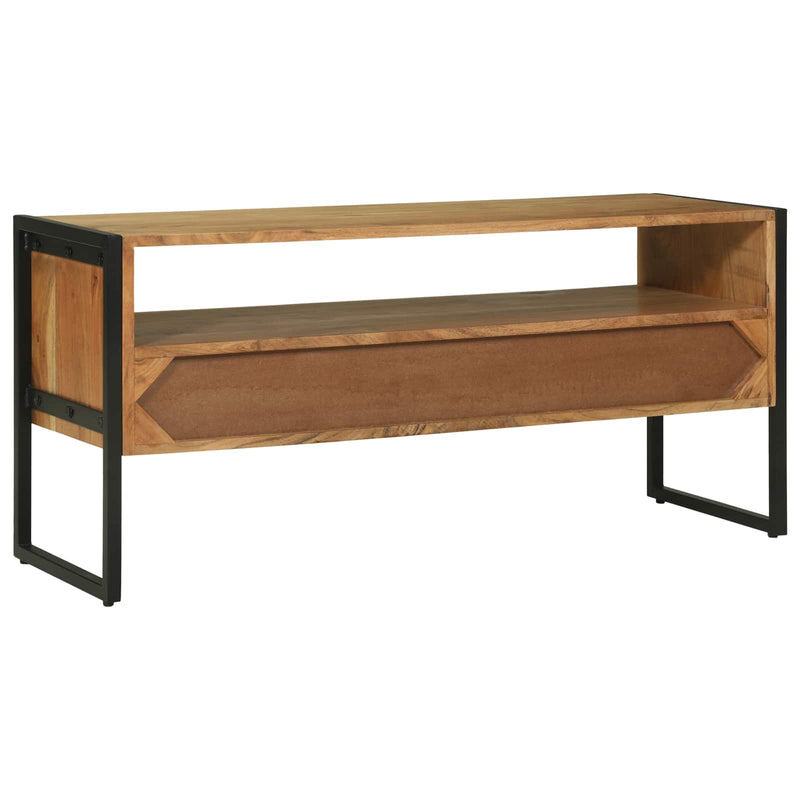 Cabinet TV cu sertar Maro 100 x 35 x 50 cm Lemn Solid de Acacia