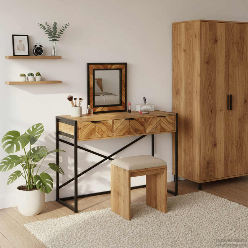 Masă de Machiaj Maro 100 x 40 x 120 cm Lemn Solid de Acacia