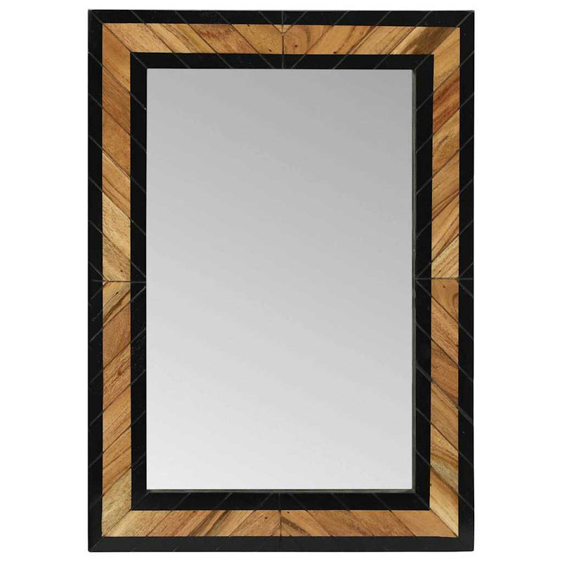 Ogledna de perete Dreptunghiular Negru și Maro 70 x 2 x 70 cm