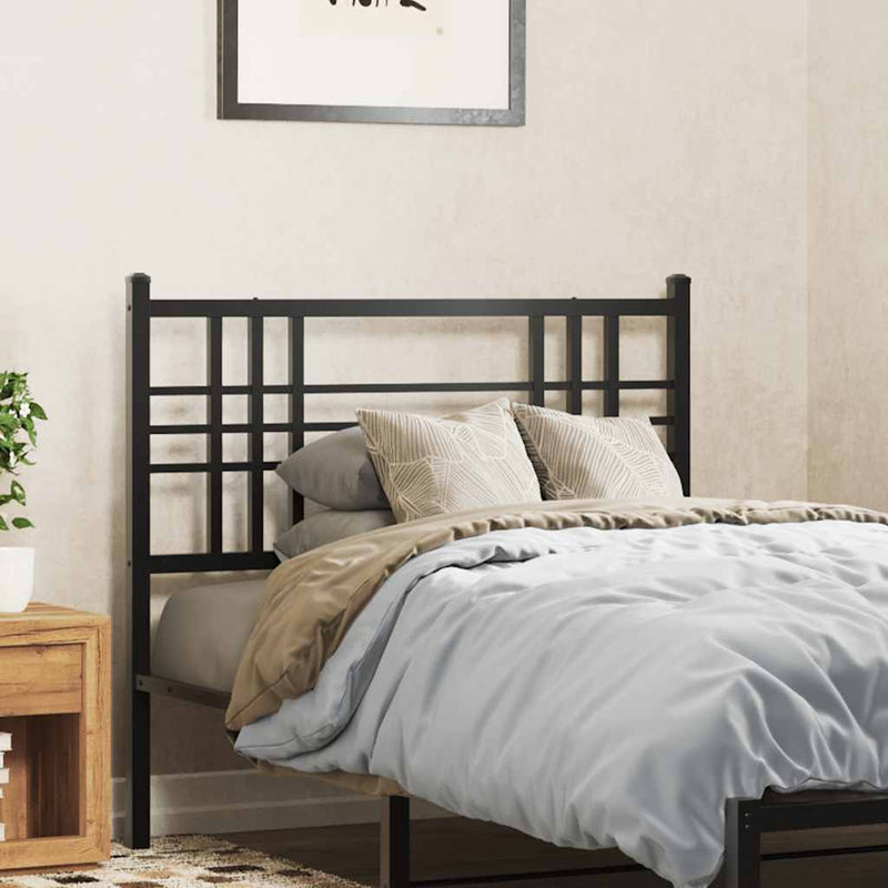Tăblie de pat de schimb metalică, negru, 100 cm