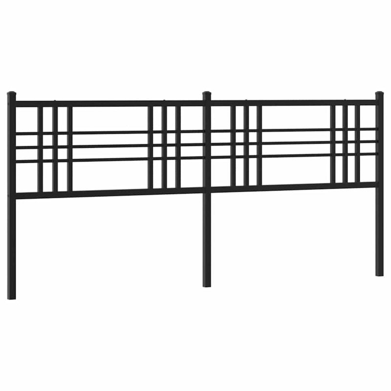 Tăblie de pat de schimb metalică, negru, 200 cm
