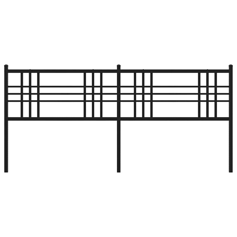 Tăblie de pat de schimb metalică, negru, 200 cm