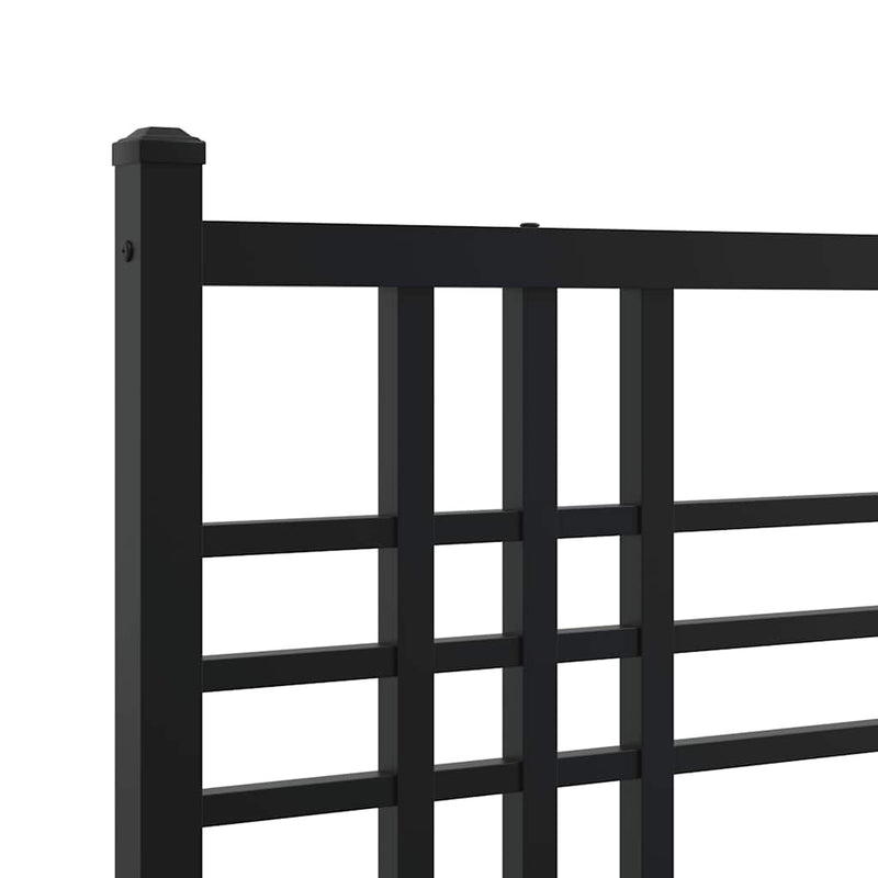 Tăblie de pat de schimb metalică, negru, 200 cm