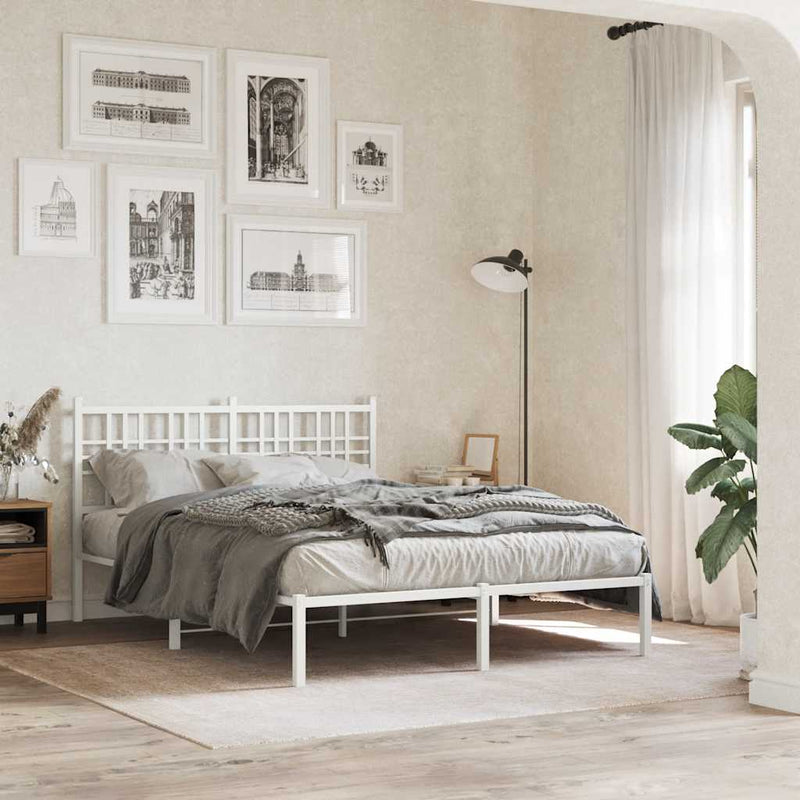 Tăblie de pat de schimb metalică, alb, 120 cm