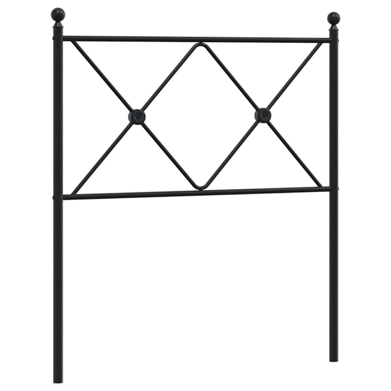 Tăblie de pat de schimb metalică, negru, 75 cm