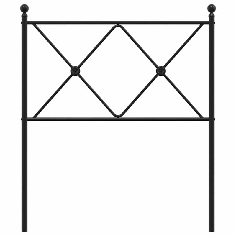 Tăblie de pat de schimb metalică, negru, 75 cm